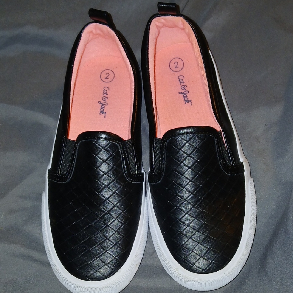 Cat & Jack Black Quilted Kids Slip-On Sneakers